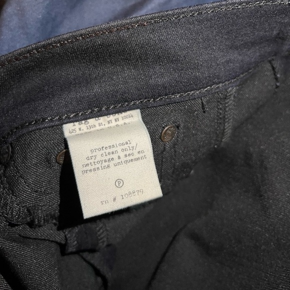 RARE rag & bone Halifax Motocross Lamb Leather Panel Jeans Midnight Wash - Picture 5 of 8